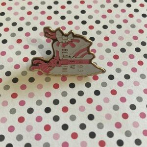 Vintage pink and white hat pin